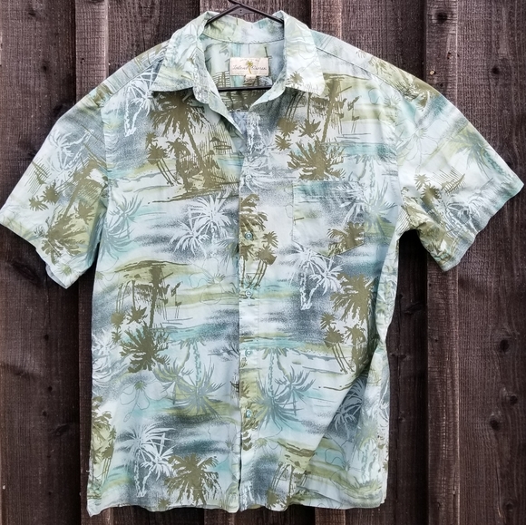 Island Shorts Shirts Island Shores Shirt Mens Large Blue Hawaiian 0